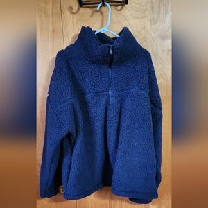 Dark Blue Quater Zip Sherpa